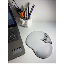 Siyah Beyaz Kedi Bilek Destekli Mouse Pad Mousepad