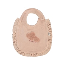 Civil Baby Kalp Jakarlı Mama Önlüğü - Pudra Standart Pudra