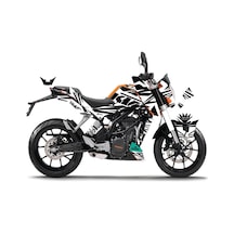 Ktm Duke 200 Sticker Motosiklet Parçalı Lined Kaplama Modeli Siyah - Beyaz