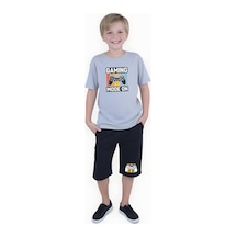 Fyk Kids Erkek Çocuk Yazlık Baskılı Alt-üst Takım Gri