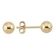 14 Ayar Altın Top Küpe 3 Mm Sarı