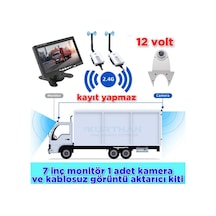 7'' Monitör Wifi Aktarıcı Kit Beyaz Tepe Kamera Set 12 V Kayıtsız
