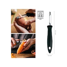 Meyve Ve Sebzeler İçin Paslanmaz Çelik Bıçaklı Soyucu, Plastik/paslanmaz Çelik, Bıçak Uzunluğu: 6 Cm, Essential, Siyah/gümüş, 1065585