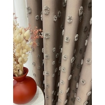 Brillant Carla Puffy Püsküllü Perde İstenilen Tüm Ölçülerde Kahve Kahve Rengi