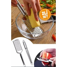 2li Set Paslanmaz Çelik Rende Ve Soyacak Peynir Çikolata Zencefil Patates Limon Rende Sebze Soyucu Diğer