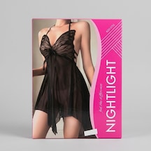 Night Light Nightlight 001 Siyah Gecelik