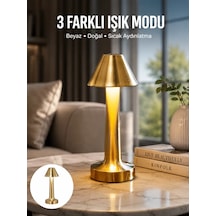 Kablosuz Led Masa Lambası 1800mah 3 Renk Aydınlatma Dokunmatik Yeni Nesil Renkli