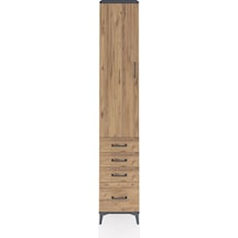 Hyperion Dolap 4 Raflı 4 Çekmeceli Tek Kapaklı 44x44x243 Antrasit-çam Antrasit