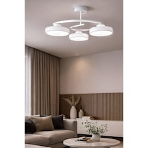 Dönence Led Beyaz Renk Modern Tasarım Enerji Tasarruflu Üç Renk Işık Ledli Dekoratif Avize Salon Yemek Odası Diğer