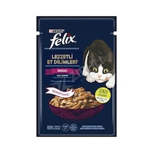 4 Adet Felix Lezzetli Et Dilimleri Ördekli Yaş Kedi Maması 80 Gr
