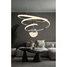 Eylül Büyük Modern Sarkıt Ledli Avize - Kumandasız / Krom Krom