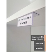 Şeffaf Etiket 10 Ad Pvc Etiketlik Raf Önü Dik Yapışkanlı 5x2 Cm Vitrin Etiket