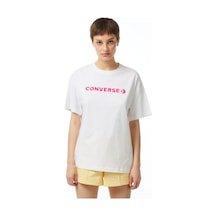 Converse Wordmark Oversize Fit Kadın Beyaz T-shirt