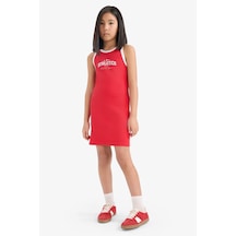 DeFacto Kız Çocuk Baskılı Fitilli Kaşkorse Kolsuz Yazlık Elbise -  B4491A825SMRD51