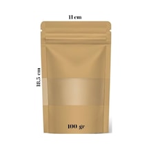 Kraft Pencereli Doypack 50'li 11 x 18.5 CM