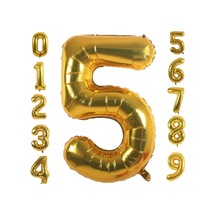 5 Beş Rakam Gold Folyo Balon 32 34 Inc 82 Cm