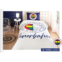 Taç Lisanslı Fenerbahçe Yarım Logo Tek Kişilik % 100 Pamuk Pike T