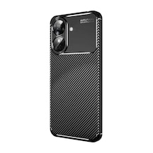 Realme Note 60 Uyumlu Kılıf Auto Focus Karbon Kapak - Siyah