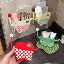 Elmpaly Yeşil Deliksiz Diş Fırçası Askısı - Banyo Tezgahı Veya Duvara Montaj Saklama Rafı Yeşil