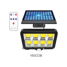 Solar Gönüllü Duvar Lambası 160cob Soğuk Beyaz Işık, Uzaktan Kumandalı, Hareket Sensörlü, 3-5m Algılama Mesafesi Diğer Diğer