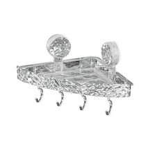 Şeffaf Depolama Rafı Üçgen Şekli Vantuz Duş Caddy Hızlı Drenaj Depolama Rafı Mutfak Şeffaf