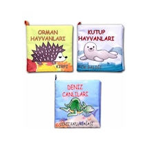 3 Kitap Tox Orman Deniz ve Kutup Hayvanları Kumaş Sessiz Kitap