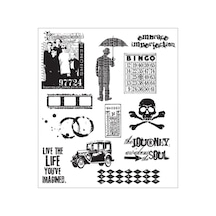 Tim Holtz Cling Stamps 7"x8.5"-mini Muse -cms-lg-63