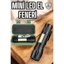 Şarjlı Metal Zoomlu El Feneri Işıldak Led Işık Taşınabilir El Lambası - Lisinya Diğer