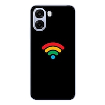 Oppo A6t - A6x Uyumlu Wifi Simgesi Baskılı Silikon Kılıf Renkli