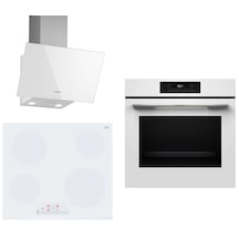 Bosch HJG852YW0T - PKE612FA2E - DWK63PJ20T Elektrikli Ocaklı Beyaz 3 Lü Ankastre Set 674