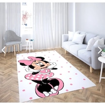 Mini Dijital Baskı Çocuk Oda Halısı Beyaz