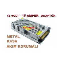 15 Amper 12 Volt Şerit Led Let Adaptörü Şarj Metal Kasa Akım Koru