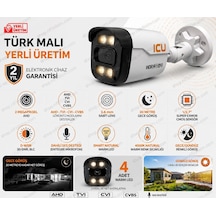 Icu 2mp 3.6mm Sabit Lens Dahili Sesli Ve Gece Renkli Ir Bullet Ahd Kamera