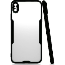 Newface Apple iPhone Uyumlu Xs Max Kılıf Platin Silikon - Siyah