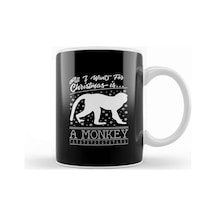 All I Want For Christmas Is A Monkey Knit Pattern Kupa Bardak Porselen No2702 Karışık
