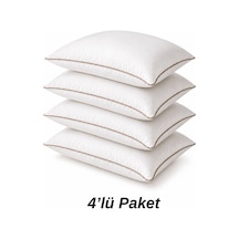 4 Adet Biyeli Yastık Vizon Serisi 1000gr Silikon Boncuk Elyaf Dolgulu 50x70cm Vizon Vizon