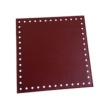 Angel Çanta Aksesuar Bordo Renk 20X20 Cm Suni Deri Plaka
