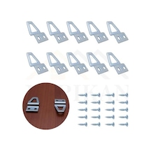 Mr.bracket 10 Ad. Tablo Kancası Kıvrık Model - Metal Çerçeve Askısı Aparatı - Vidalı Fotoğraf Resim Asma Kancası 100
