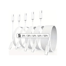 Willowhaven 5 Adet Suelıen Usb-c Kablo 60w Hızlı Şarj 3.3ft 6.6ft 10ft İphone Uyumlu 15 Samsung S24 İpad Uyumlu