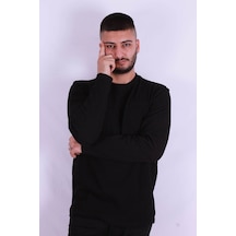 Trender O Yaka Waffle Siyah Erkek Sweatshirt 5073-2 Siyah Trender O Yaka Waffle Siyah Erkek Sweatshirt 5073-2 Siyah