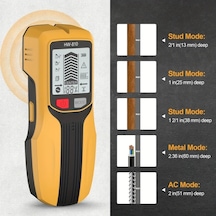 Motion003 Sarı Çok Fonksiyonlu El Tipi Duvar Metal Dedektörü Çivi Bulucu Ahşap Algılama Canlı Kablo Derinlik Ölçümü Ac Modu Pil Güçlü