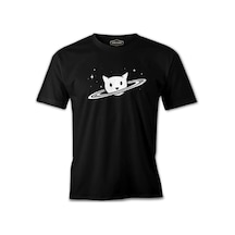 Saturn - Kedi Siyah Erkek Tshirt