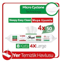 Easy Clean Beyaz Sabun Katkılı Mopa Uyumlu Yer Temizlik Havlusu 4 x 50 Yaprak