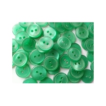 100 Adet Zümrüt Yeşili Parlak Düğme 1.2cm