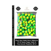 Özel Seri Hobi Kurs Eğlence Tt-9 Tenis Topu Yeşil 9 Yaş Çocuk Poşette 48'li