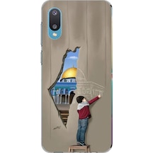 Samsung Galaxy A02 Uyumlu Mescid-i Aksa Duvar Baskılı Silikon Kılıf Renkli
