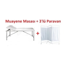 Muayene Masası + 3 Katlı Paravan İle Birlikte