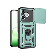 Huawei Honor 600 Lite Pars Lens Yüzüklü Silikon - Yeşil Standart