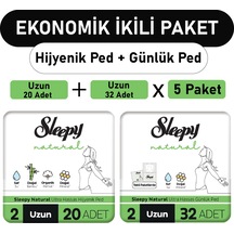 Sleepy Natural Ultra Ped Uzun 20'li + Uzun Günlük Ped 5 x 32'li