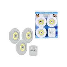Uzaktan Kumandalı 3 Lü Spot Led Lamba Kablosuz Pilli Işıldak 0.25 KG